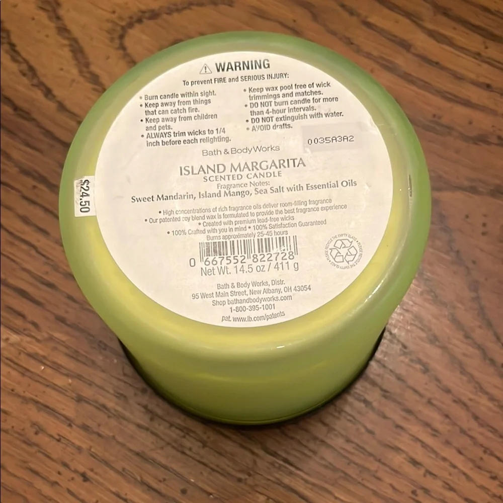 Bath & Body Works Island Margarita Candle -‎ Green - Picture 2 of 5